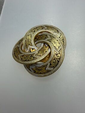 Vintage Damascene Knot Brooch